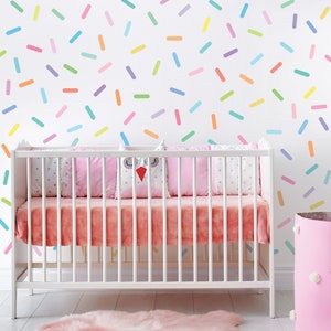 Pastel Rainbow Sprinkles Wall Stickers Confetti Wall Decals Sprinkle Wall Decals Rainbow Nursery Decals Eco Friendly Removable Wall Stickers