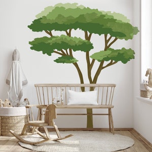 Large Acacia Tree Wall Decals, Nursery Wall Decals, Tree Wall Sticker, Repositionable and Removable Decals