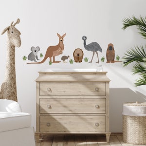 Australian Animals Wall Decals, Kangaroo Decal, Koala Wall Decal, Aussie Animal Wall Stickers, Nursery Decor Repositionable Wall Stickers