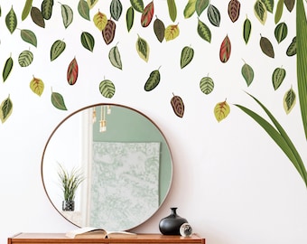 Leaf Wall Decals, Botanical Leaf Wall Stickers, Plant Wall Decals, Fall Leaf Decals, EcoFriendly, Removable and Repositionable