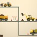 Nicole Homan reviewed Construction Wall Decals, 4 Construction Vehicle Wall Stickers w/Straight Road Decals, Eco-Friendly Fabric Wall Decals Removable & Reusable