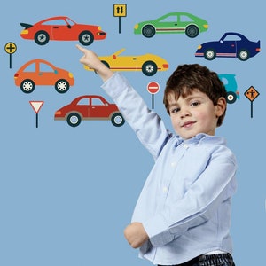 Cool Cars Wall Decals Stickers, Removable and Reusable Fabric Eco-friendly Wall Decal Stickers image 1