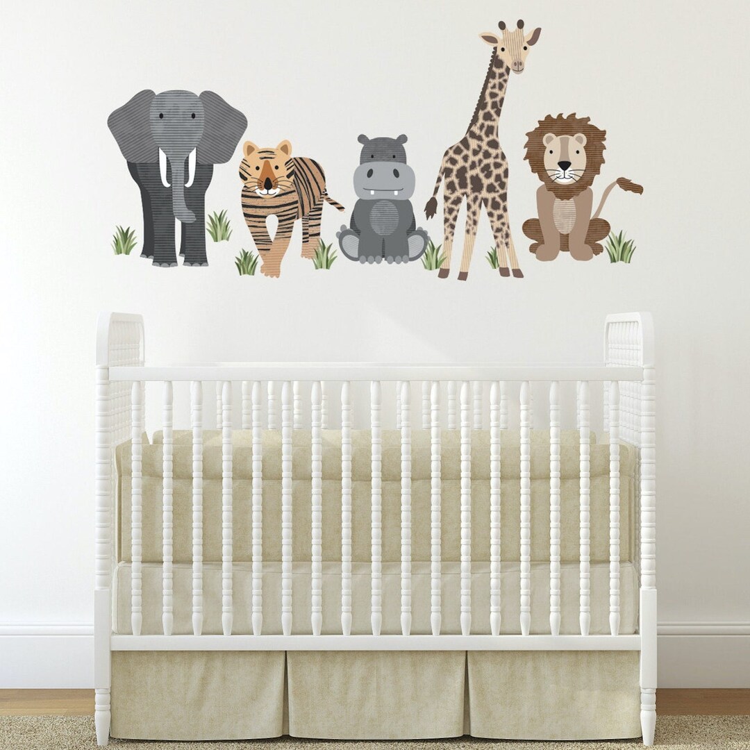 Safari Animal Wall Decals, Nursery Wall Decals, Jungle Wall Stickers ...