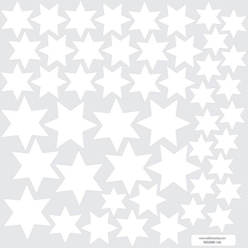 49 White Star Wall Decals Stickers White Stars Decals Etsy