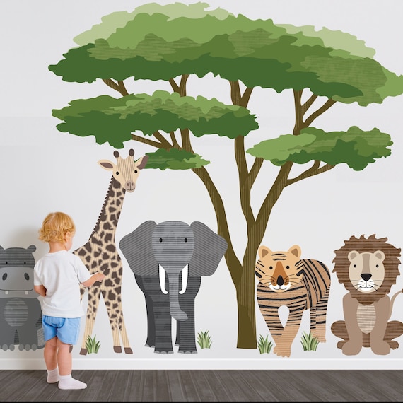  Jungle Animal Wall Decals Safari Animal Wall Stickers