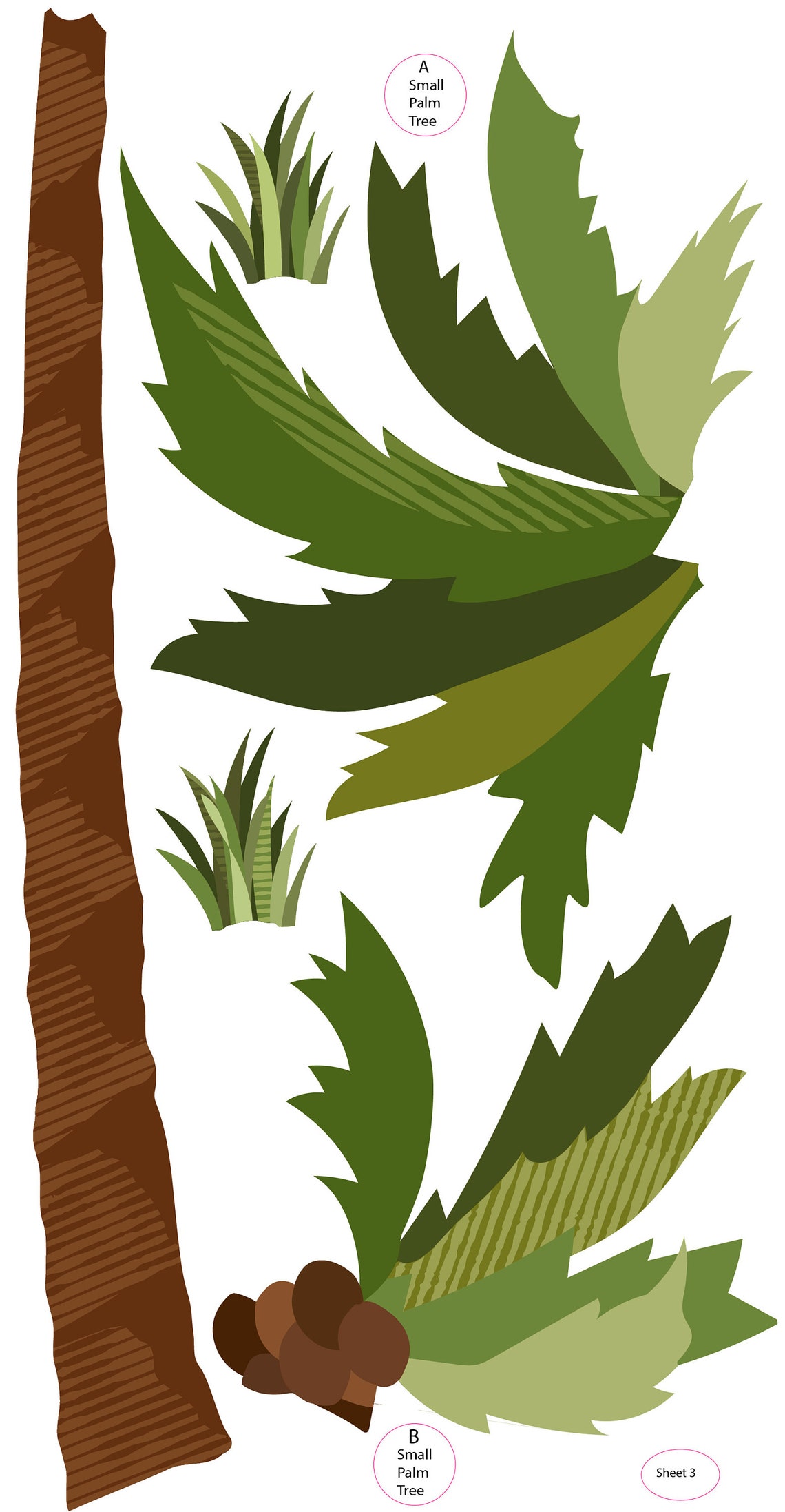 Large Palm Tree Wall Decals Tropical Wall Decor Palm Tree Etsy