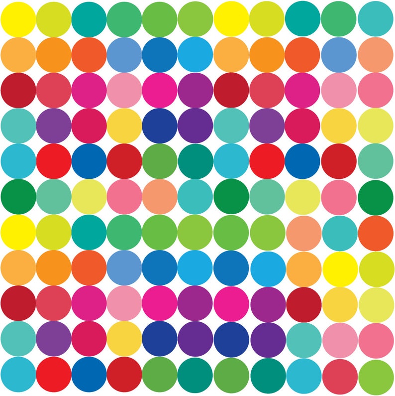 Dot Wall Decals 121 Mini Rainbow Dot Decals Confetti Polka Dot Etsy