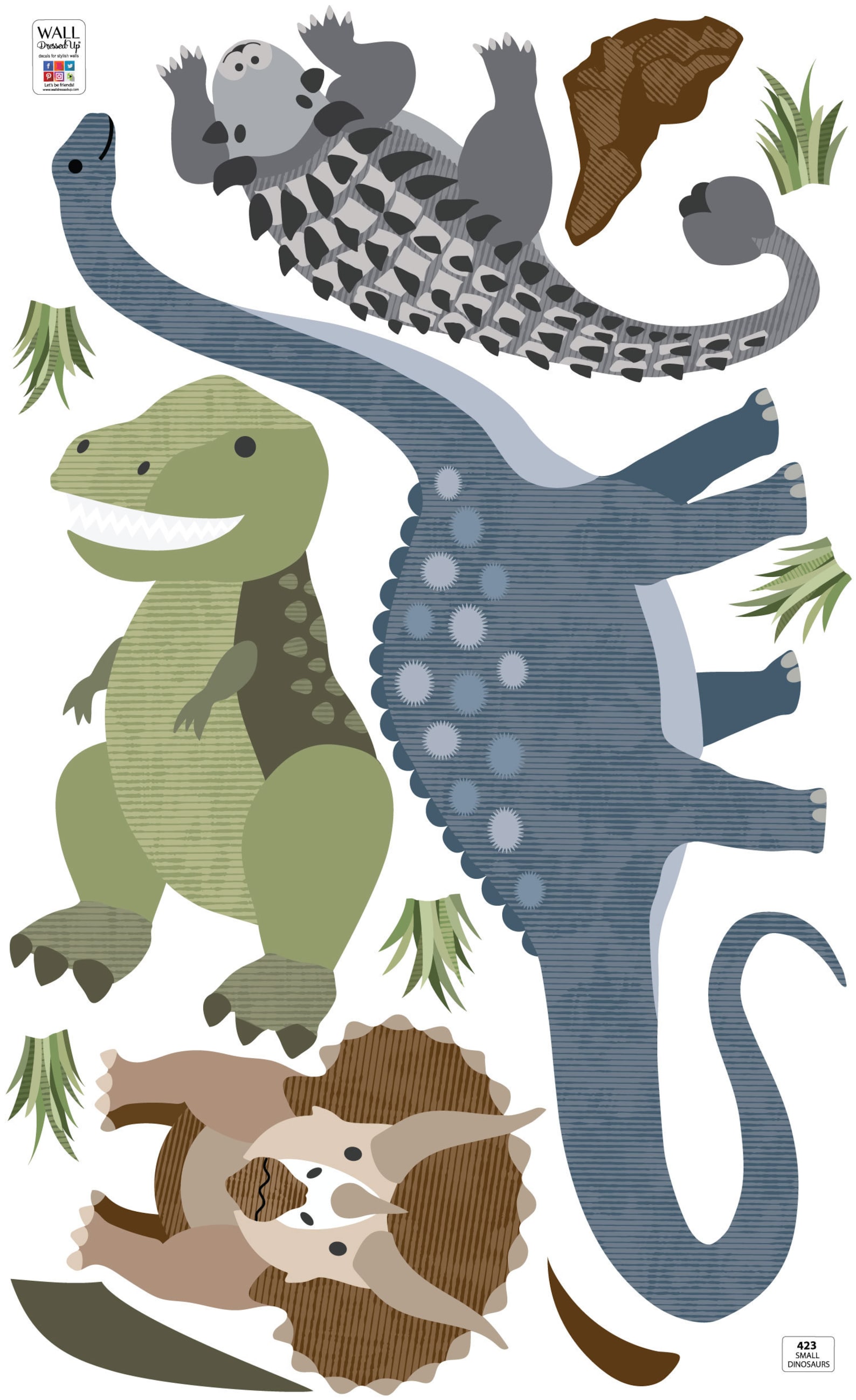 Dinosaur Wall Decals Nursery Wall Stickers Volcano Wall Etsy