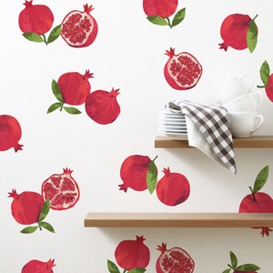 Pomegranate Wall Decals, Fruit Wall Decals, Pomegranate Fruit Wall Sticker, Repositionable