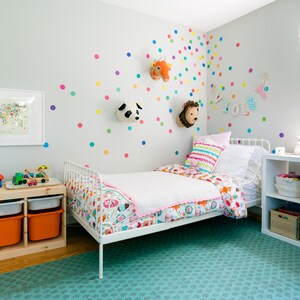 Dot Wall Decals 121 Mini Rainbow Dot Decals Confetti Polka Dot Wall Decals Peel and Stick Removable Nursery Wall Stickers image 9