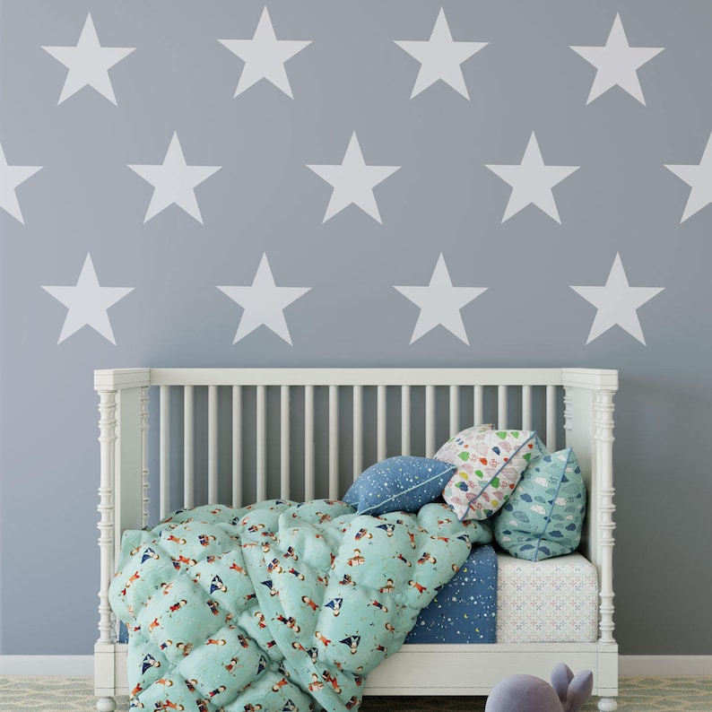 12 Large Millennial Pink Stars Wall Decals 9 Removable Etsy