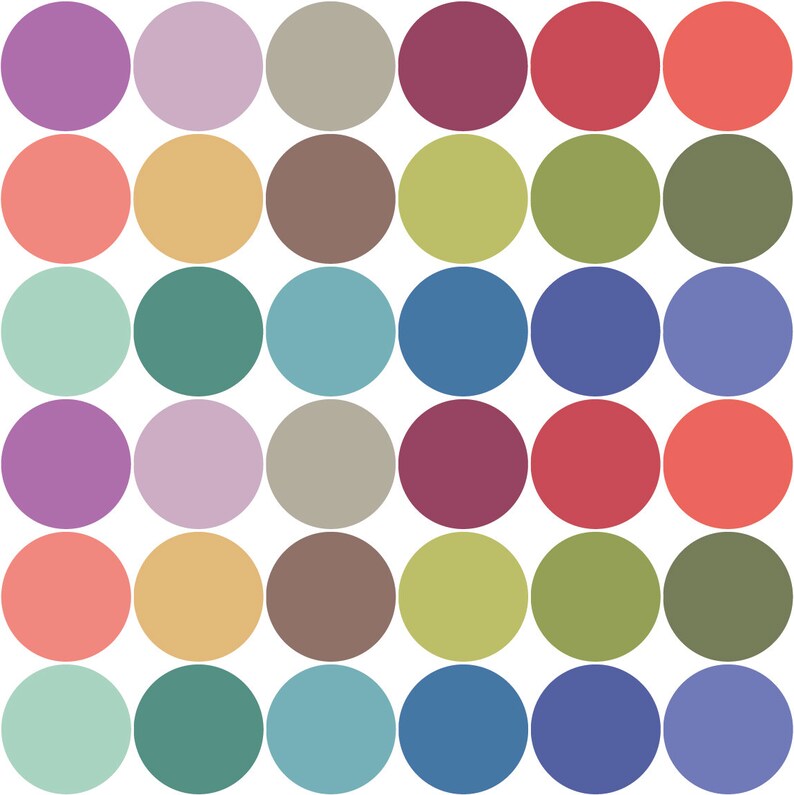 Dots Wall Decals 36 Modern Multicolor 4 Confetti Polka Etsy