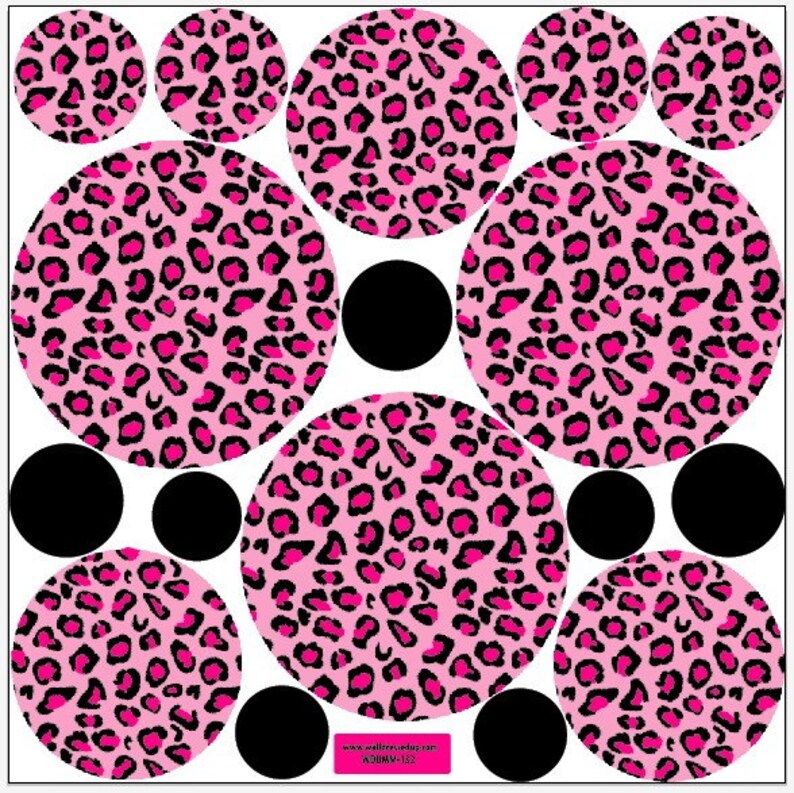 Pink Leopard Print Dot Wall Decals Removable /& Reusable