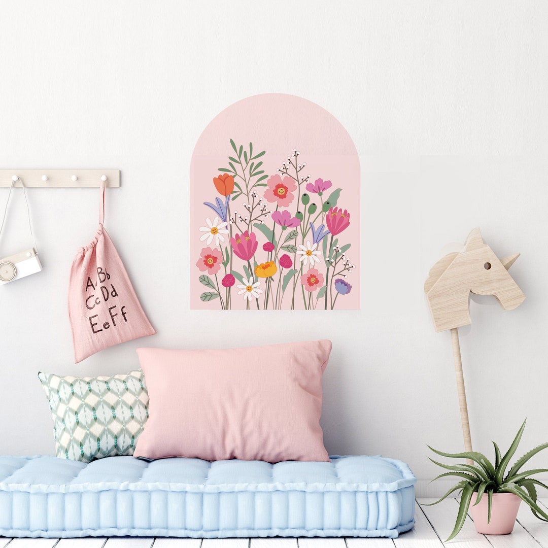 Flower Wall Decals Arch Wall Decal Floral Wall Decals - Etsy