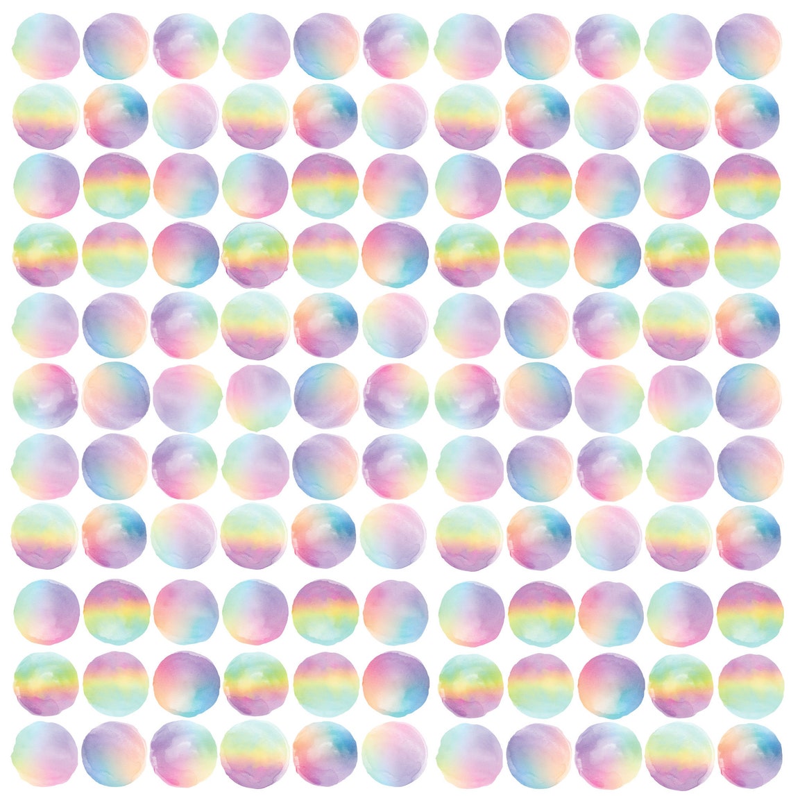 Watercolor Rainbow Dots 2 Polka Dot Decals 121 Fabric Etsy