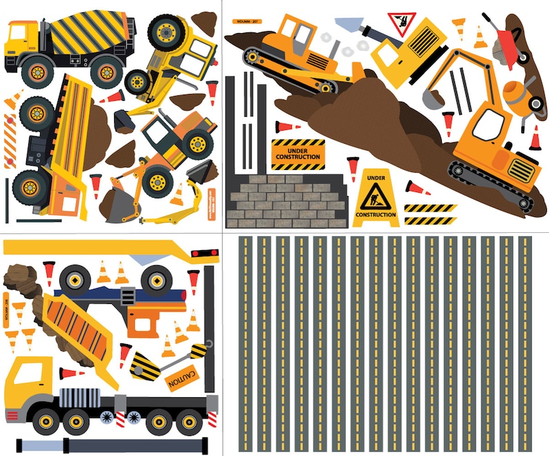Construction Site Wall Decals & Truck Wall Decals plus 4 New Etsy