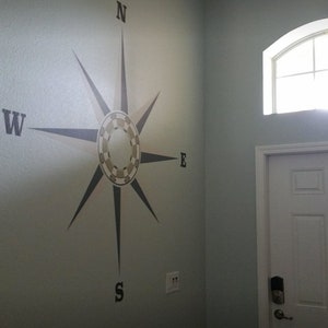 Neutral Compass Wall Decal, Matte Fabric Eco-friendly Peel and Stick ...
