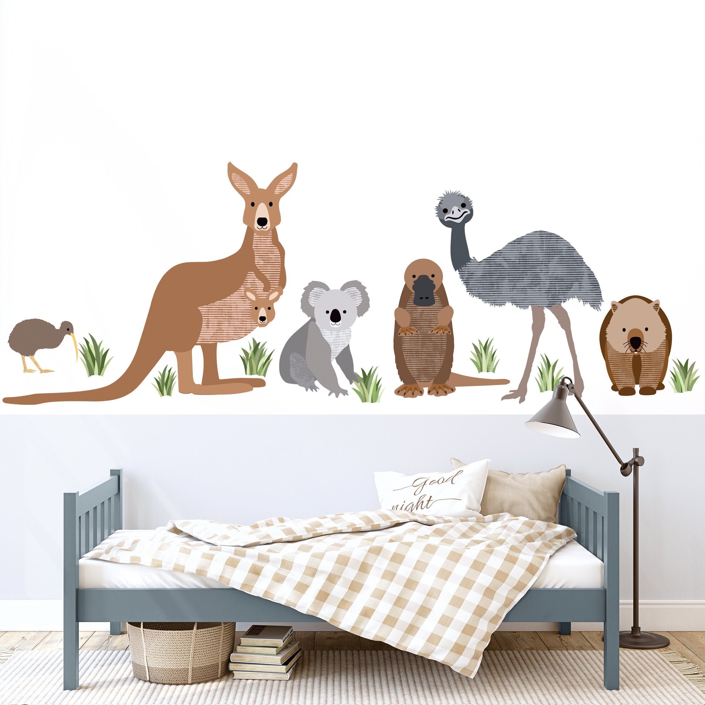Large Australian Animals Wall Decals Kangaroo Wall Decal Etsy