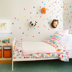 Dot Wall Decals 121 Mini Rainbow Dot Decals Confetti Polka Dot Wall Decals Peel and Stick Removable Nursery Wall Stickers image 8