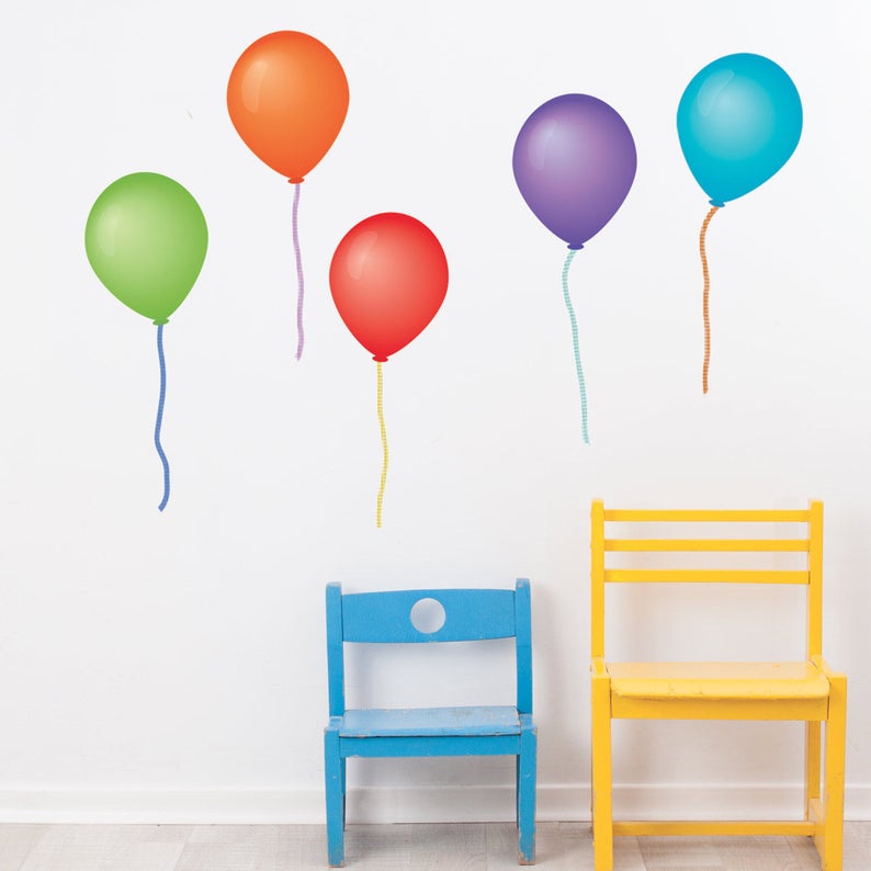 Balloon Wall Decals Ecofriendly Removable and Reusable Peel Etsy