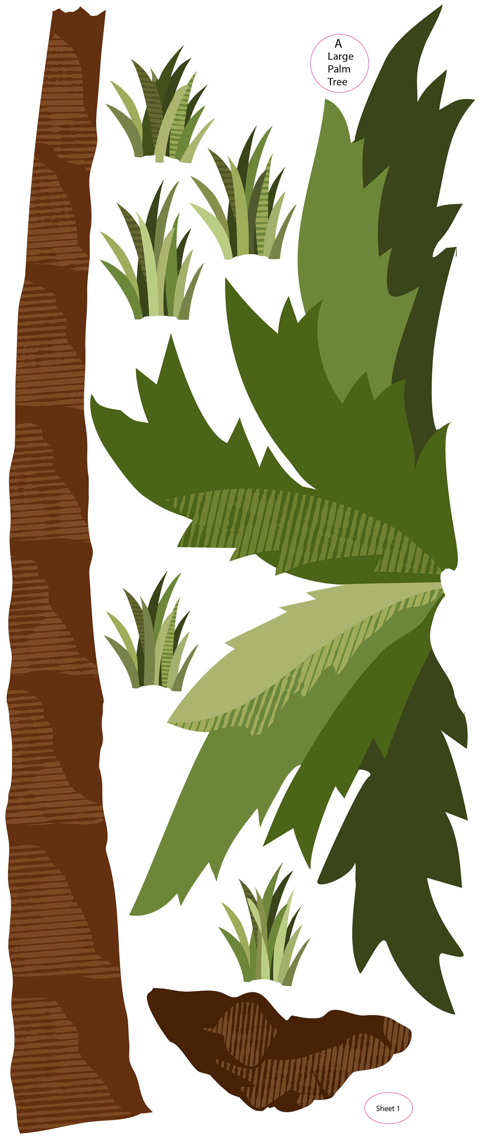 Large Palm Tree Wall Decals Tropical Wall Decor Palm Tree Etsy