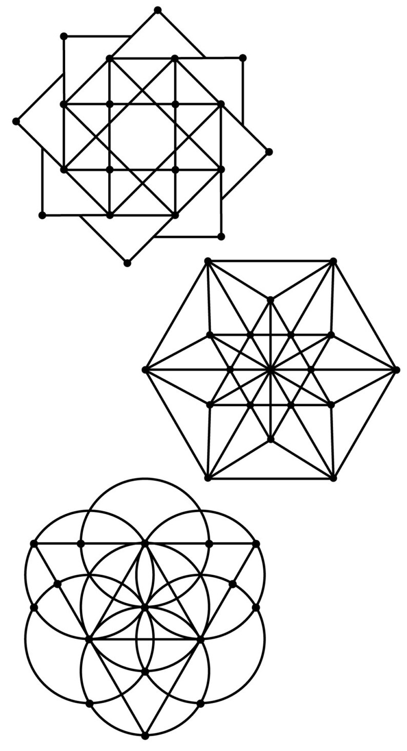 Sacred Geometry Modern Wall Decals in Metallic Gold Decals Silver Wall Decals Black or White Geometric Vinyl Mid-century Modern Walldecals
