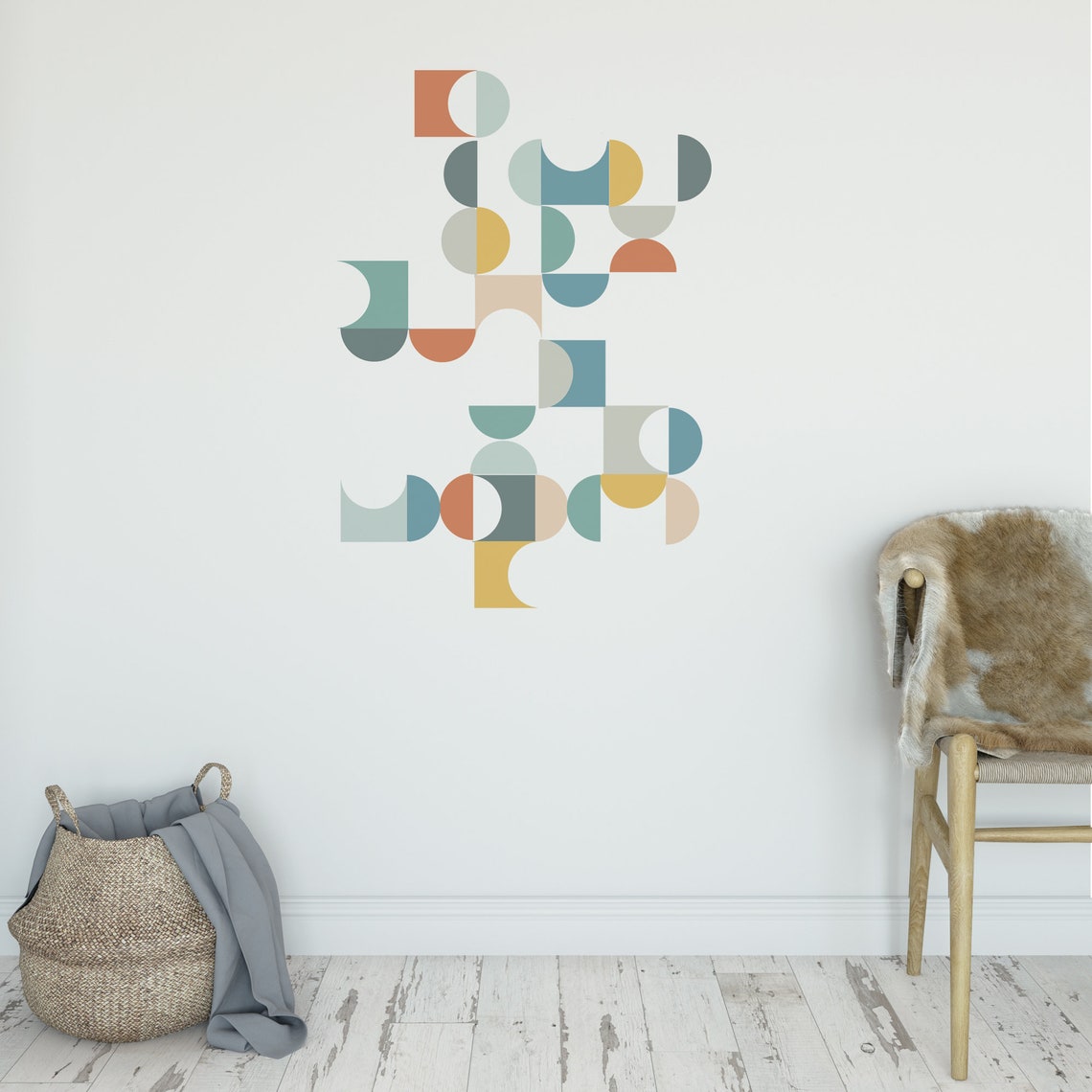 Mid Century Modern Wall Decals Geometric Decals Modern Wall Etsy