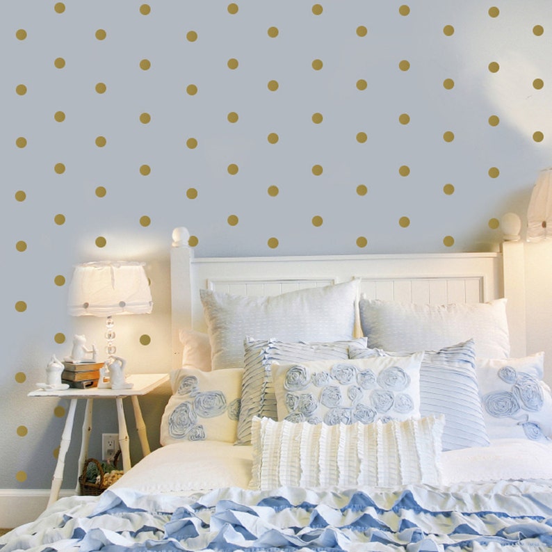 Metallic Silver or Gold Polka Dots Wall Stickers Peel and Etsy