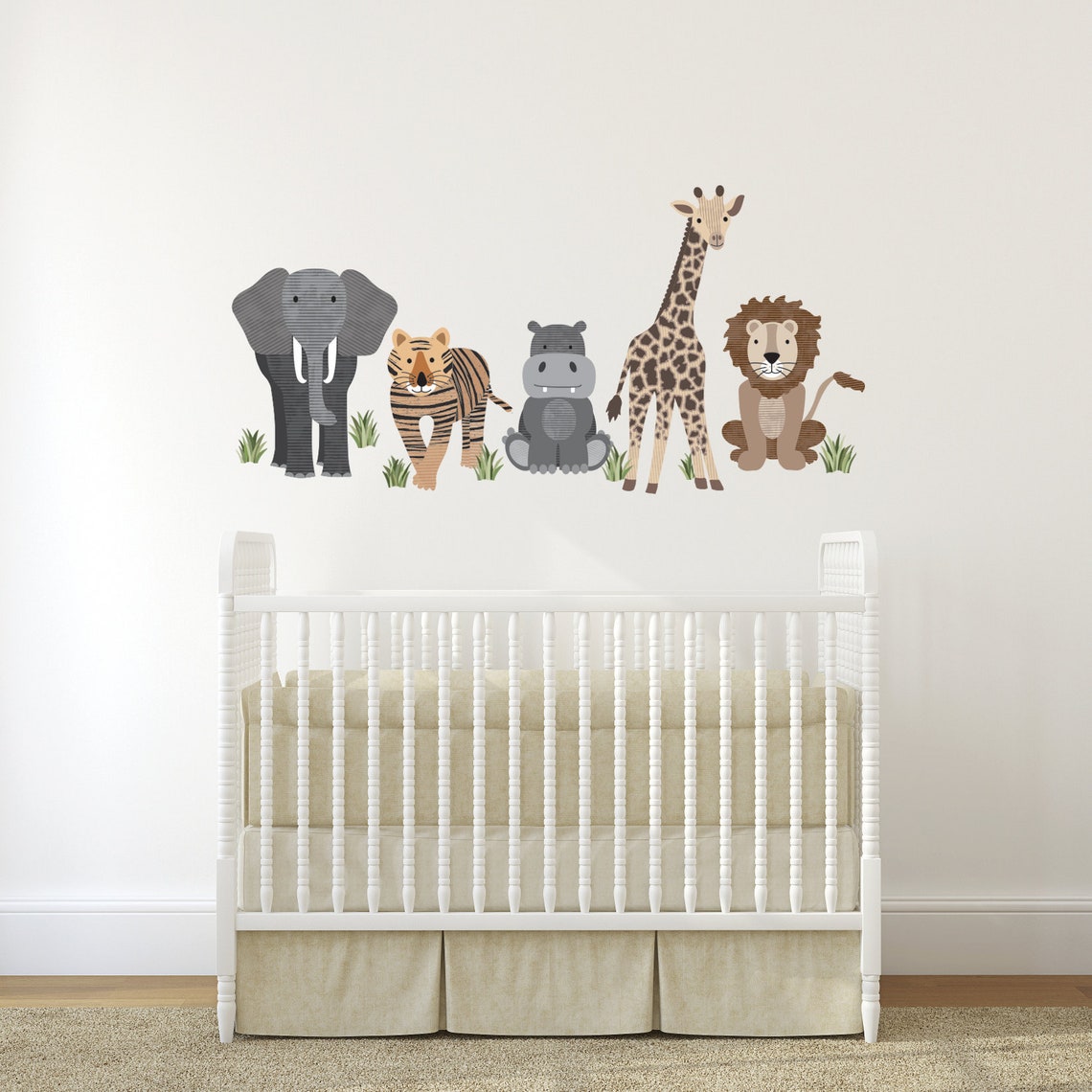 Safari Animal Wall Decals Nursery Wall Decals Jungle Wall Etsy