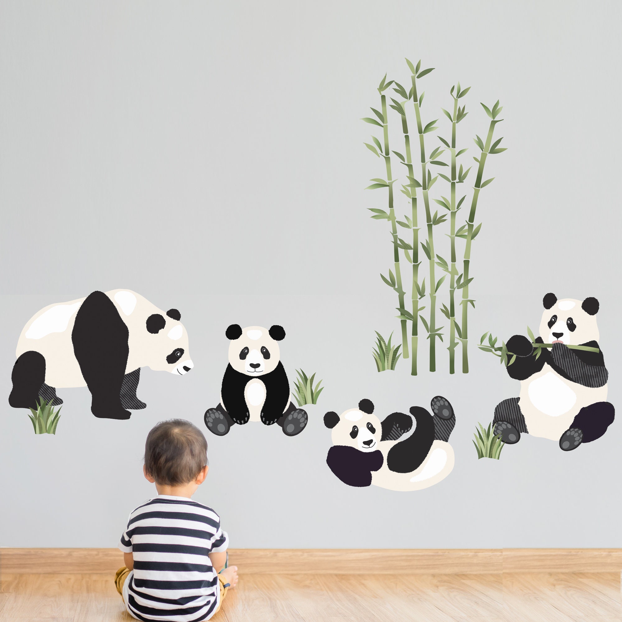 4 sheets Lovely Panda Stickers-Cards making/Nursery for Kids Party Goodies Bags 