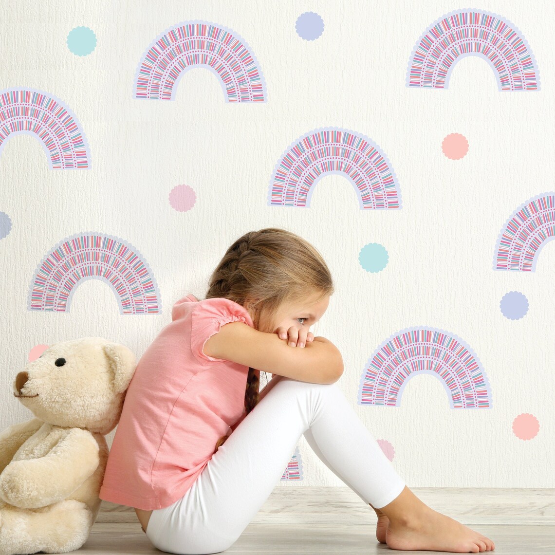 Pastel Rainbow Wall Decals, Nursery Wall Decals, Rainbows, Polka Dot ...