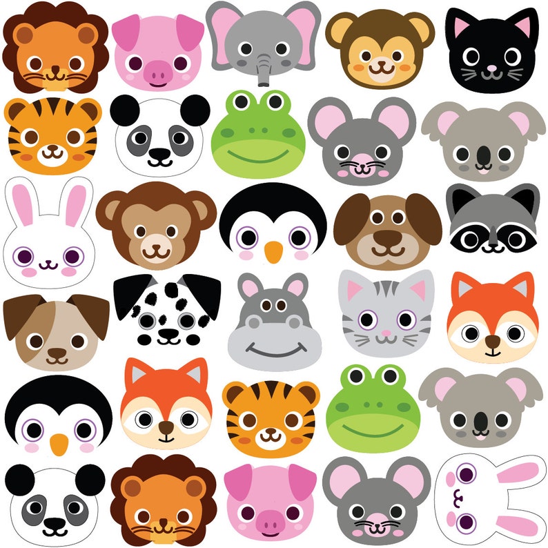 36 Wall Decals Emoji and 30 Animal Emoji Decals Repositionable Matte Fabric Eco-friendly Wall Stickers