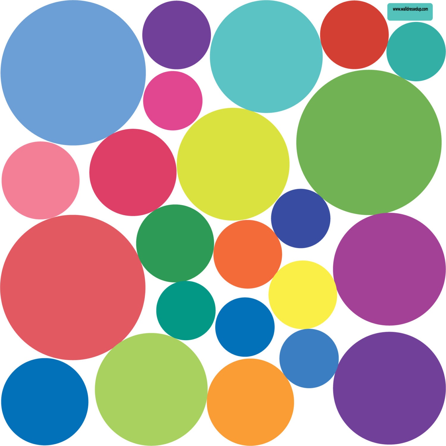 23 Multisized Rainbow Colors Polka Dot Wall Decals Removable Etsy