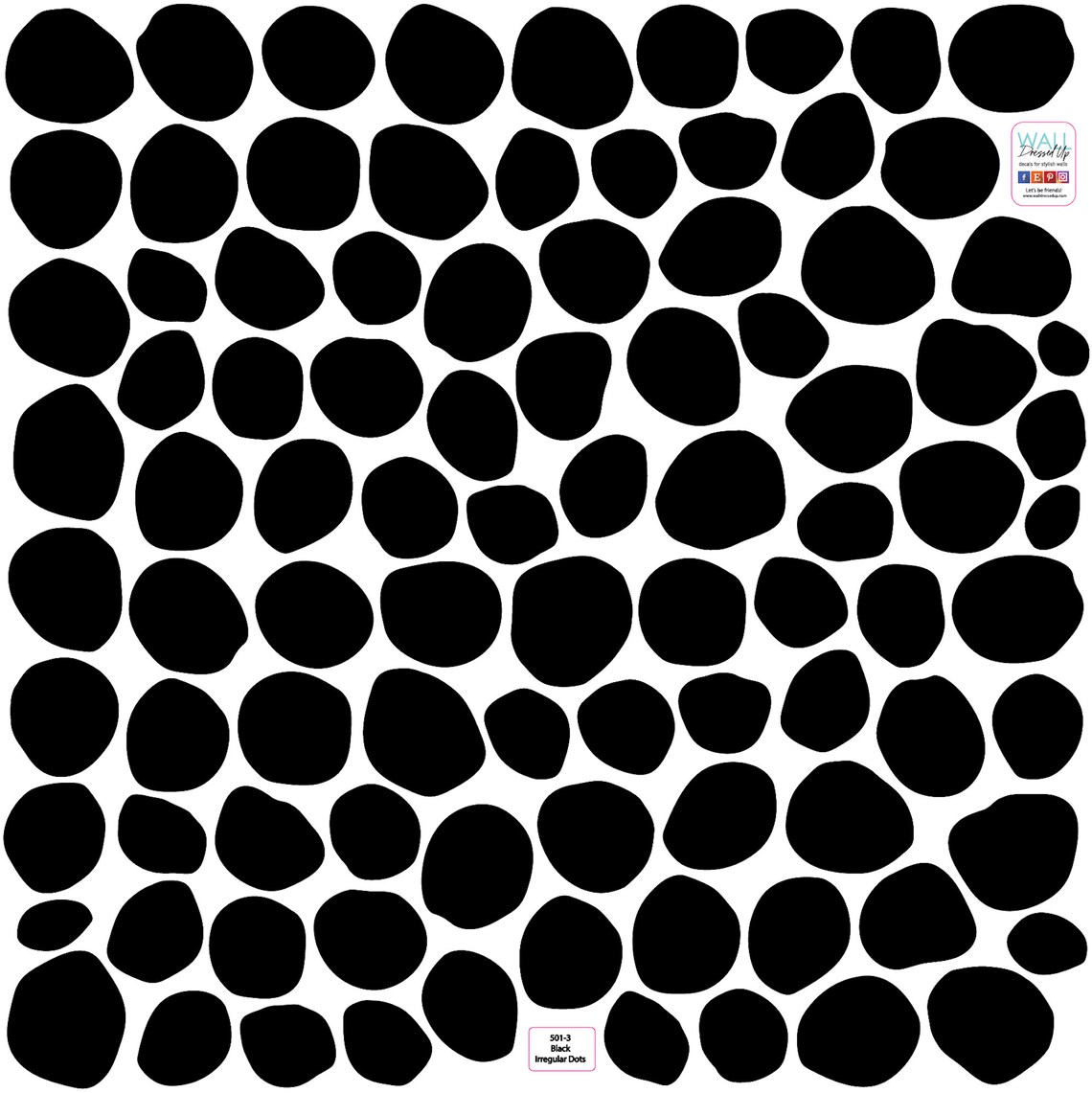 Black Dot Decals Black Polka Dot Wall Decals Irregular Dot Etsy