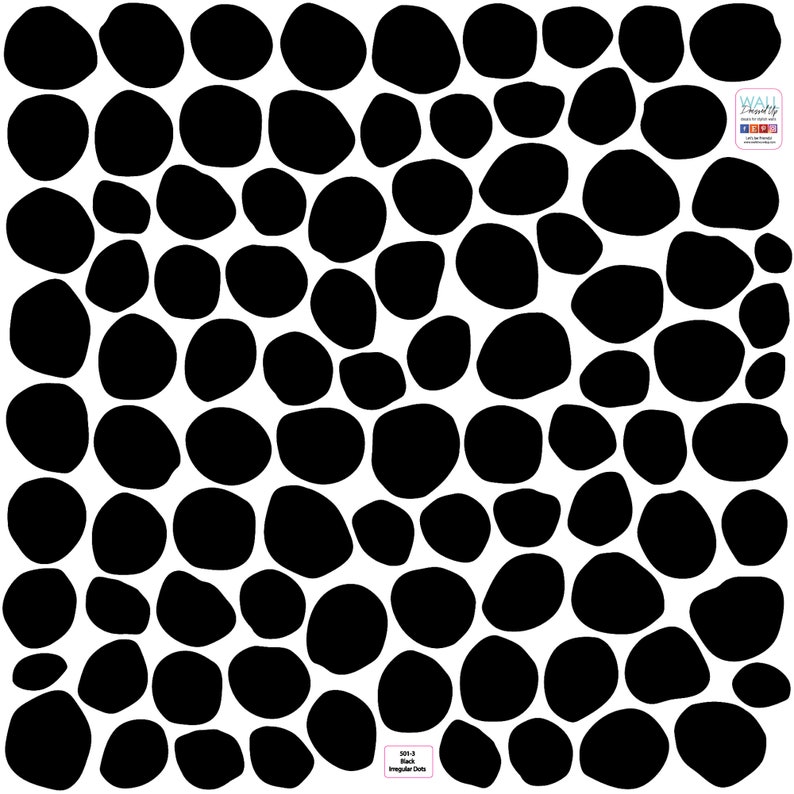 Black Dot Decals Black Polka Dot Wall Decals Irregular Dot Etsy