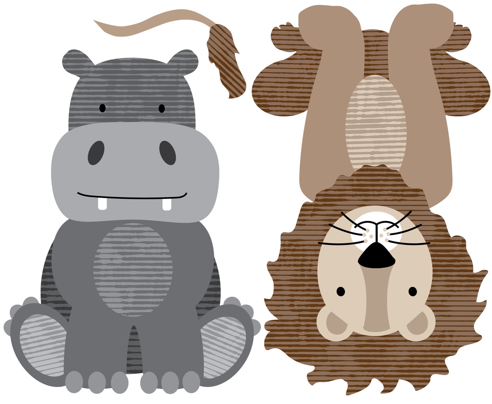 Large Safari Animal Wall Decals, Nursery Wall Decals, Jungle Wall Stickers, African Animal Wall