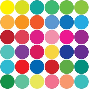 Dots Wall Decals Confetti Rainbow Polka Dot Wall Stickers, Eco-friendly Fabric Removable, Reusable Peel & Stick image 3