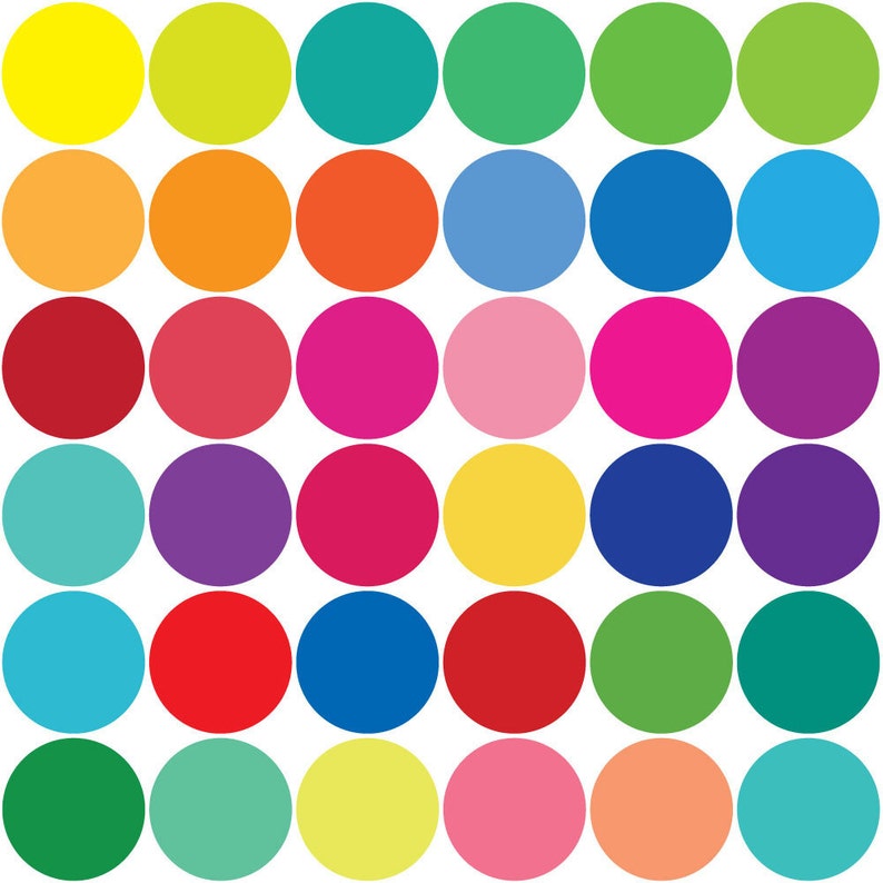 Dots Wall Decals Confetti Rainbow Polka Dot Wall Stickers, Eco-friendly Fabric Removable, Reusable Peel & Stick image 3