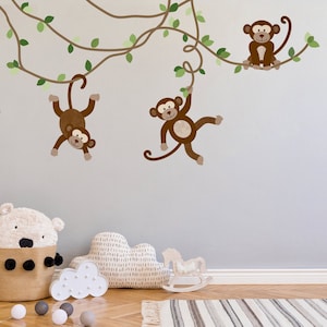 Hanging Vines and Leaves Floral Wall Decals Set With Butterflies for Girl  Bedroom Decor WB713 