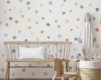 Polka Dot Wall Decals, Irregular Dot Decals, Neutral Colors Dots, Nursery and Kids Decals