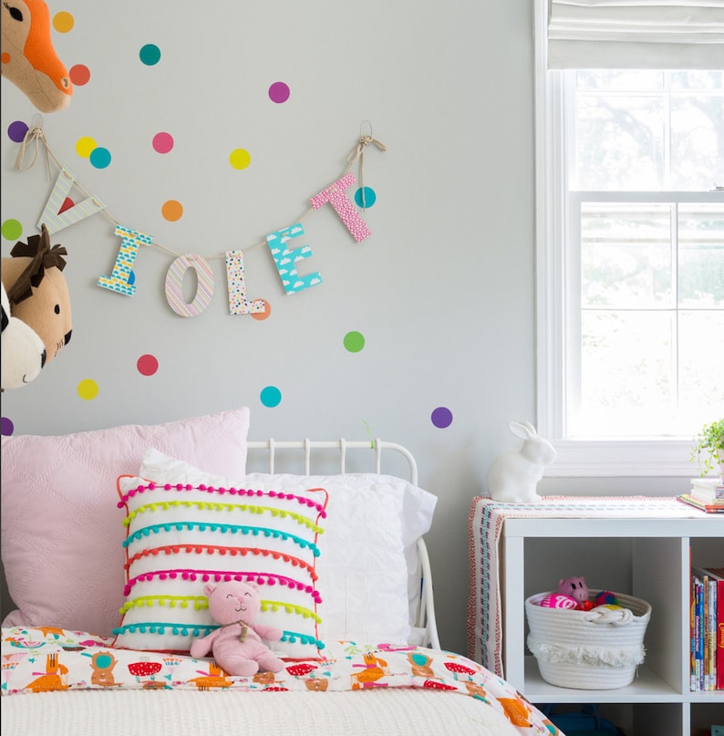 Dot Wall Decals 121 Mini Rainbow Dot Decals Confetti Polka Dot Wall Decals Peel and Stick Removable Nursery Wall Stickers image 7