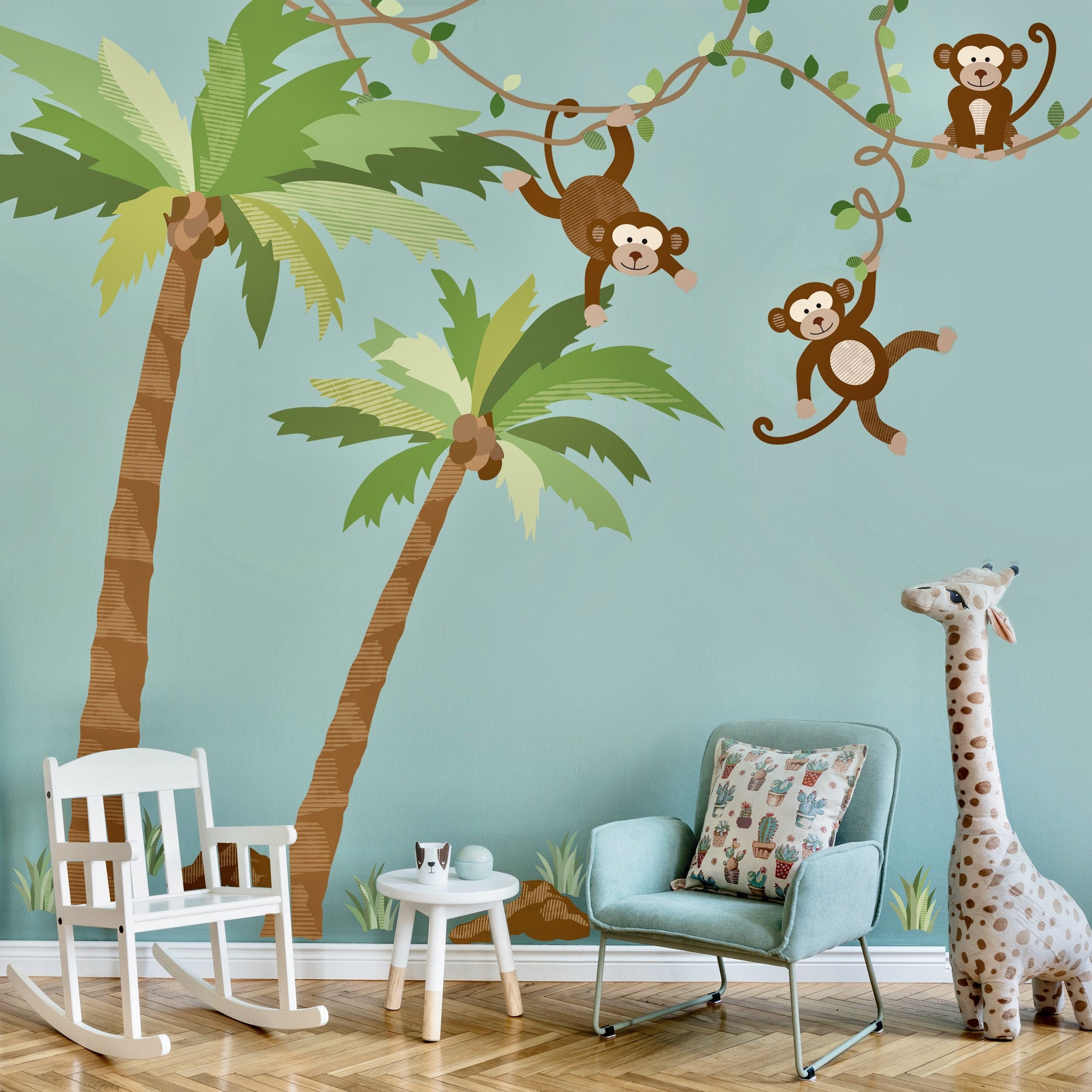 Jungle Tree Wall Decals Rainforest Tree Wall Decal | Tree Trunk Wall