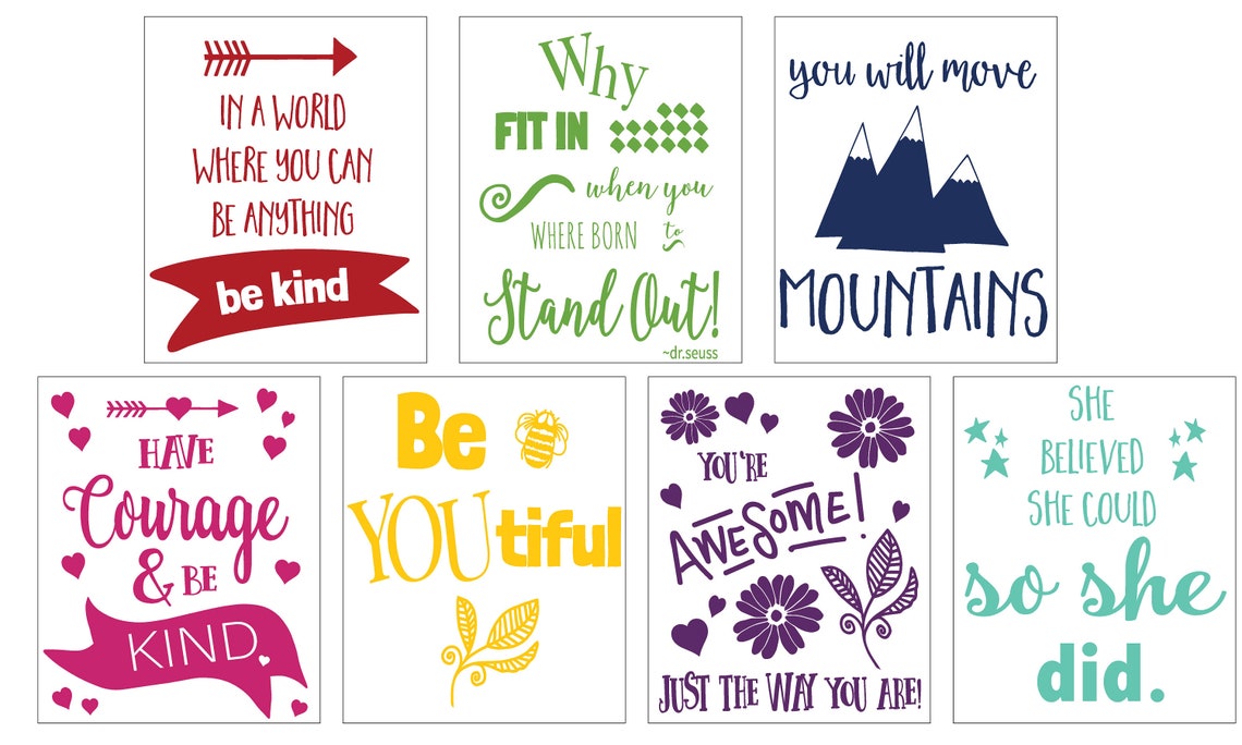 7 Kindness Project Quotes School Bathroom Decals All 7 - Etsy