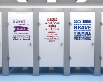 5 Inspirational Sports Quotes, Self Confidence Quotes, School Bathroom Decals, 5 Locker Room Quote School Decals, Coaches,Teachers,Set C