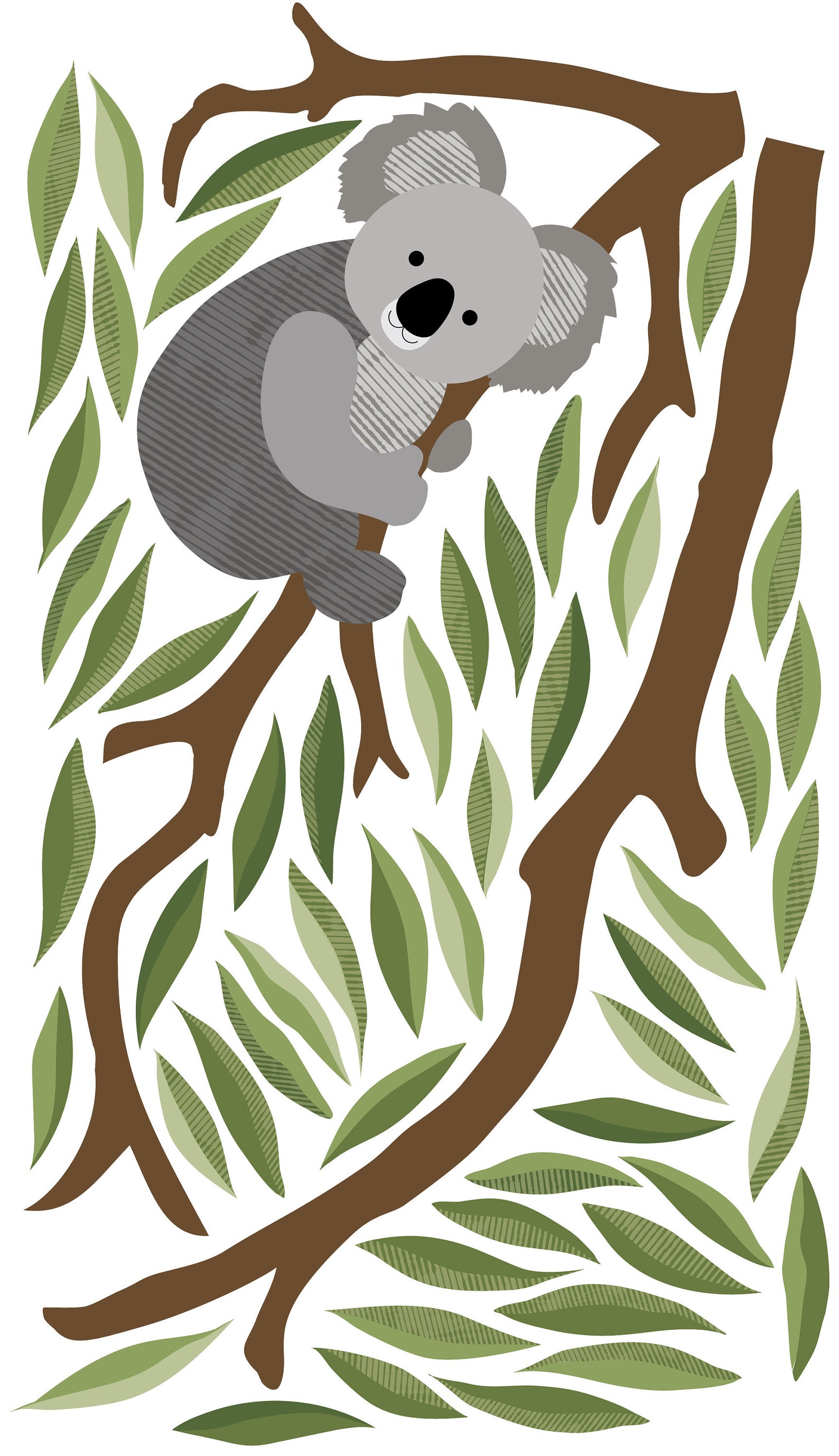 Large Koala Wall Stickers With Branch and Leaves Koala Wall Etsy