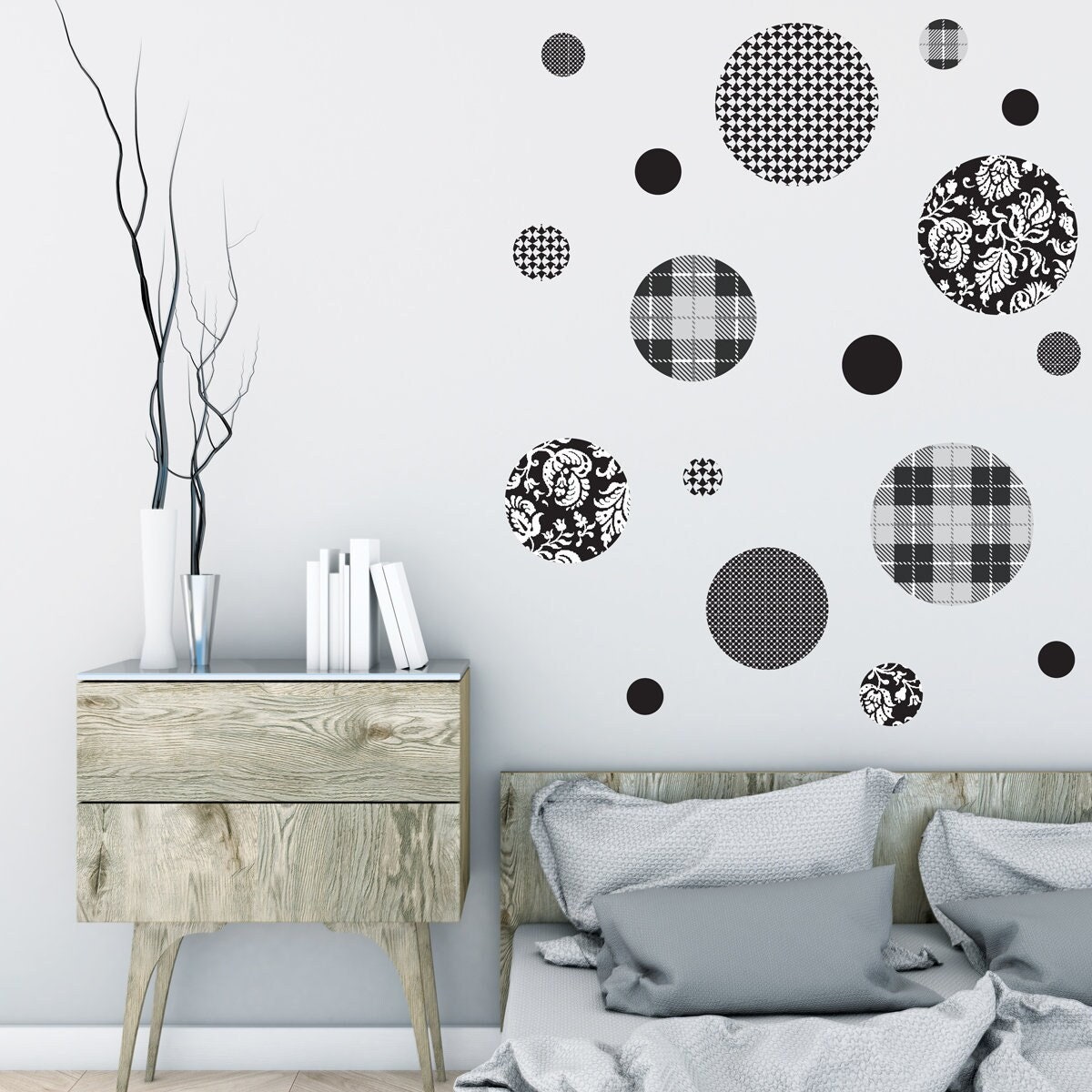 Delightful Dots Black and White Wall Decals Removable & Etsy
