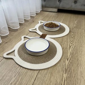 Cat Food Placemat Waterproof Pet Mat for Cat Bowls Feeding Mat for Cats Non-Slip Food Mat for Pets Best Cat Gifts for Pet Lovers