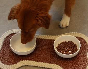 Washable Waterproof Bone Shaped Dog Food Pet Placemat for Dog Bowls Feeding Mat for Dogs Food Mat for Pet Accessories Best Pet Gifts
