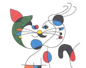 Cat Art Cards- Miro Art 5x7 Card- Original Art- by beckyzimm