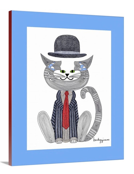 Canvas Giclee C-Cat Red Warhol C-Cat Cat art Artist Cat by beckyzimm design